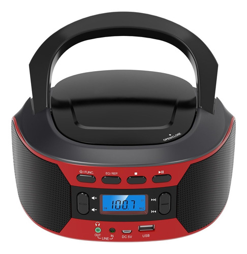 Reproductor De Cd Portátil Boombox Con Radio Fm, Bluetooth