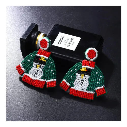 Pendientes De Cuentas De Navidad Para Mujer, Pingüinos Feo,