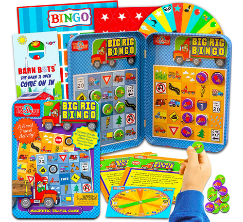 Bingo De Viaje Para Niños De 4 A 8 Años, Paquete Con Jueg.