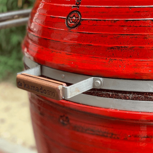 Imagen 2 de 7 de Parrilla Kamado Kb10 Horno Ahumador Nippon Rojo Nano