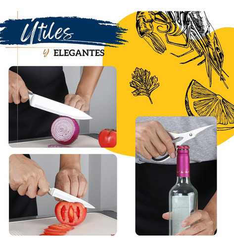 Juego de Cuchillos Para Cocina Ecomlab De Acero Inoxidable