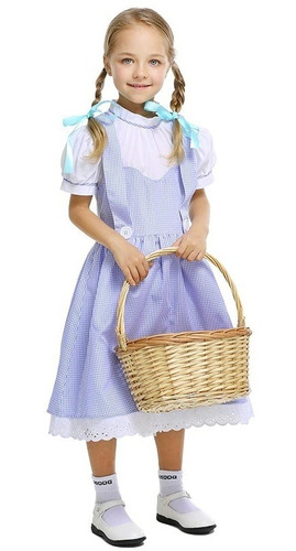 Imagem 5 de 6 de Fantasia Infantil Dorothy Festa Mágico De Oz Vestido Xadrez