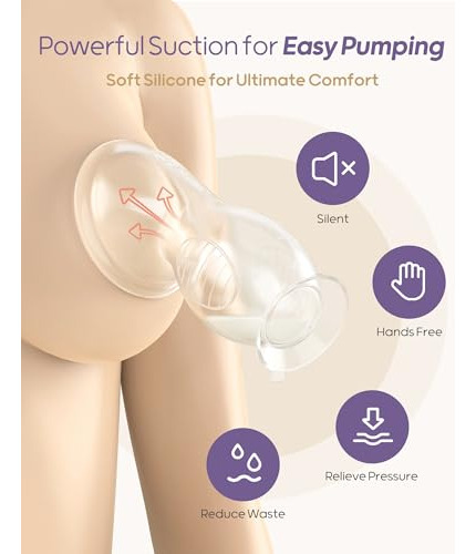 Extractor De Leche Manual De Silicón De 2 Pzas Con Tapa A Pr