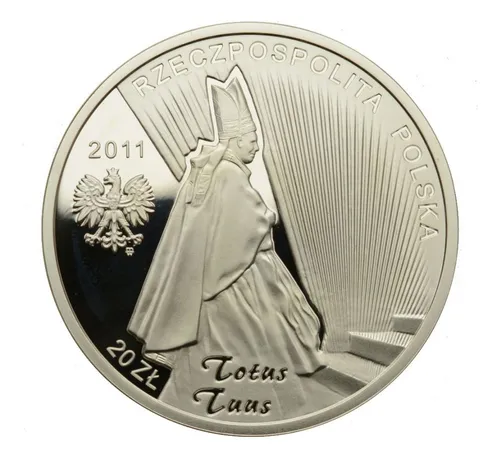 Moneda Juan Pablo Ii Conmemorativa Plateada + Estuche X3