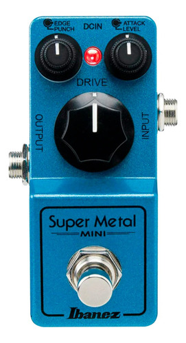 Mini pedal Ibanez para guitarra Super Metal Smmini, cor azul