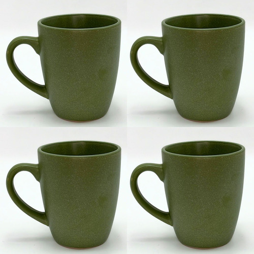 Taza Mug 380ml Verde 4 Unidades Cerámica Goldsky