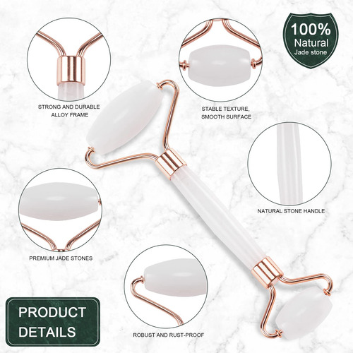 Gua Sha & Jade Roller Set,rodillo Facial Herramienta Para El