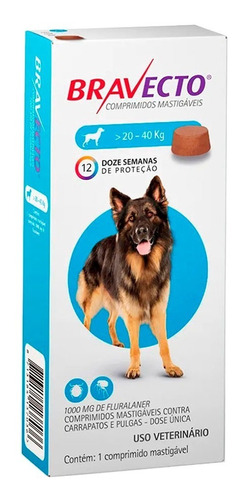 Bravecto Antipulgas E Carrapatos Cães De 20 A 40kg 