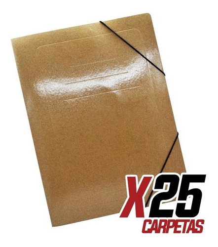 Carpeta 3 Solapas Con Elastico Prespan Oficio Carton X 25 Un