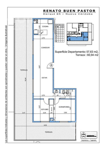Departamento En Construcción 1.5 Dormitorios Con Gran Terraza Zona Buen Pastor Nva Cba