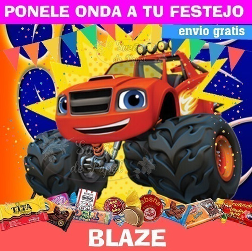 Kit Imprimible Blaze And The Monster Machine Candy Editable