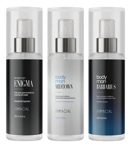 Kit Body Splash Barbarius + Enigma + Midtown 200ml