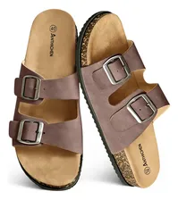 Sandalias Corcho Chanclas Mujer Hombre Piel Broche Ajustable