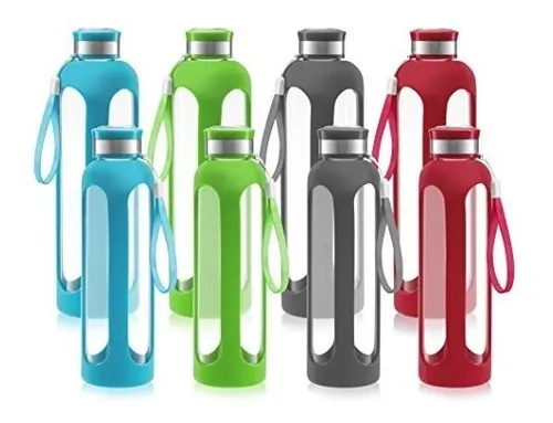 Swig Savvy Botella Agua Vidrio 32 Oz + Funda Silicona Gris