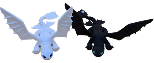 Par De Muñecos De Chimuelo Y Furia Luminosa Articulados 32cm