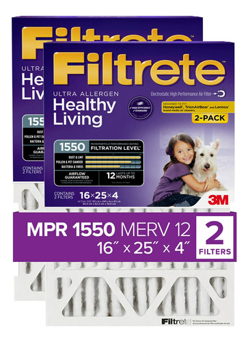 Filtrete Filtro Aire Para Horno Acondicionado Mpr 1550 Dp 2