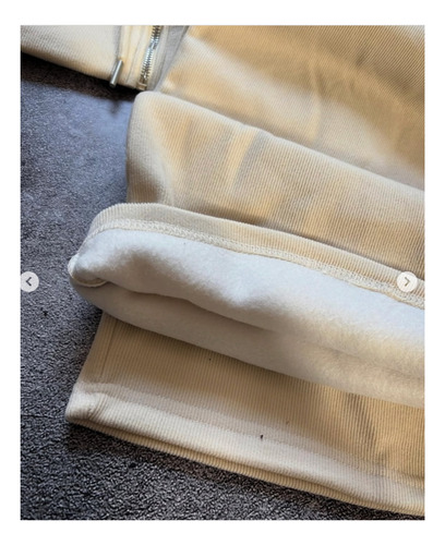 Conjunto De Micropana Acanalada - Temporada Otoño/invierno Beige Lisa Xl