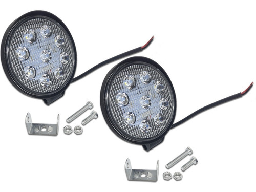 Kit Farol De Milha Led Redondo 1450 Lumens Bi Volts 115x65