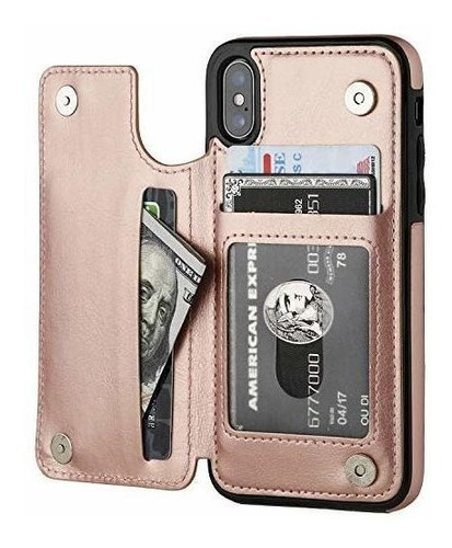 Ot Onetop - Funda Tipo Cartera Para iPhone X/xs Con Tarjeter