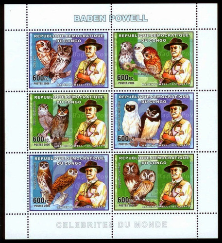 Scoutismo & Fauna - Baden Powell - Congo - Hojita Mint 