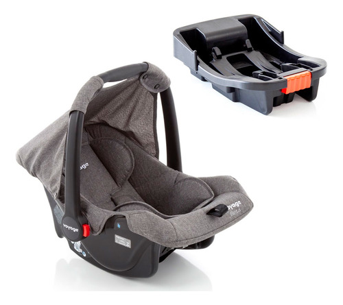 Kit Bebê Conforto Cinza (0 A 13kg) Com Base Beta - Voyage