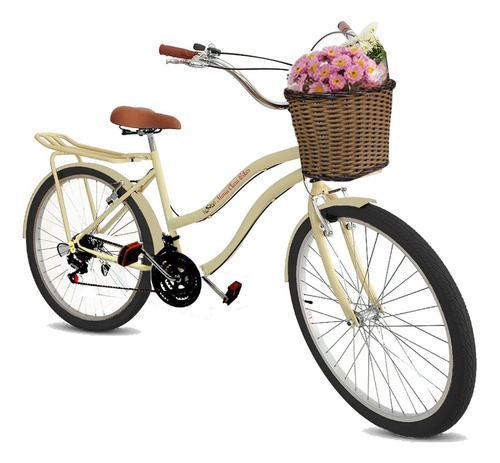 Bicicleta de passeio Maria Clara Bikes aro 26 17"cor bege/marrom