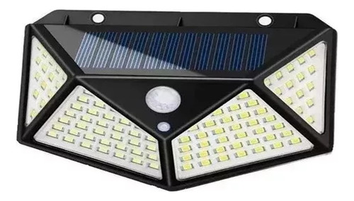 Aplique Reflector Solar 100 Led Recargable Luz Fria Exterior