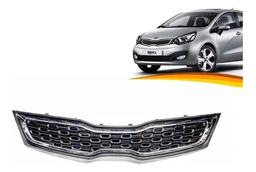 Mascara Para Kia Rio 4 Sedan 2012 2014 Negra Moldura Cromada