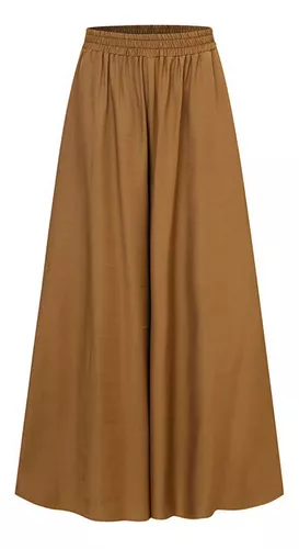 Calças Femininas, Calças De Cintura, 2xl, Caqui, Largas, Cas