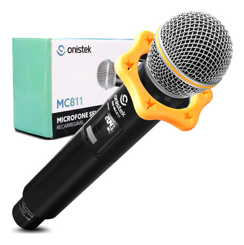 Microfone Profissional Sem Fio Karaoke Bateria Recarregavel