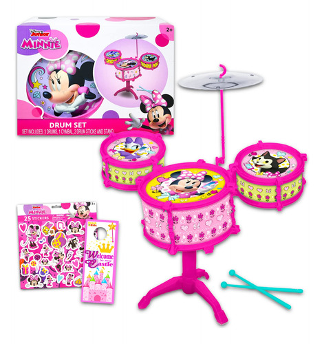 Minnie Mouse Set De Batería Para Niñas Juego De Música Y Cal