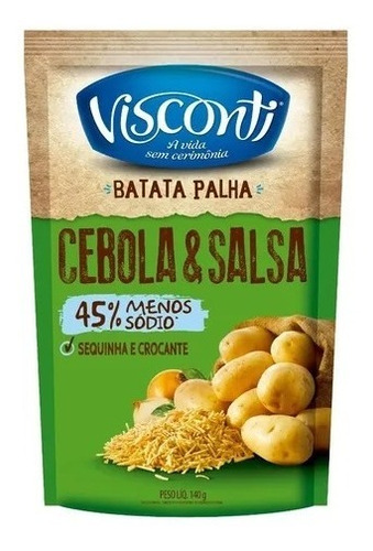Imagem 1 de 1 de Batata Palha Temperada Cebola E Salsa Visconti 140g