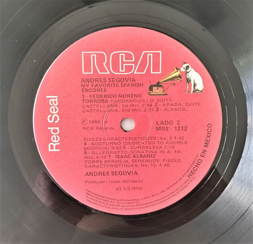 Andres Segovia Lp My Favorite Spanish Encore (Usado)