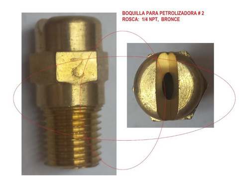 Boquilla Aspersora Para Petrolizadora 3/8 Npt #2 Bronce 