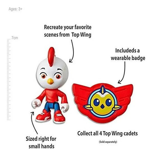 Nick Jr Top Wing Rod Figura 9cm Con Insignia Playskool