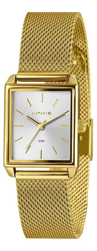 Relógio Lince Feminino Dourado Pulseira De Aço 25 S1kx 2,5cm