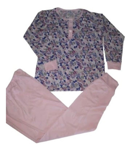 Pijama De Dama,sublimado,mangas Largas,con Botoncitos T.3 A7