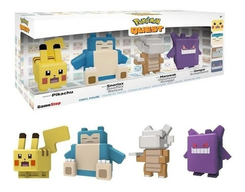 Pikachu Snorlax Marowak Gengar 10cm Pokemon Quest Vinyl