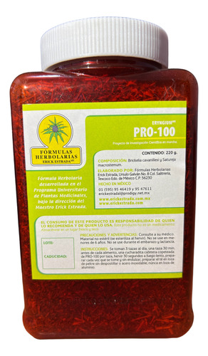 Pro-100(brickelia Cavanillesi) Formulas Herbolarias Chapingo