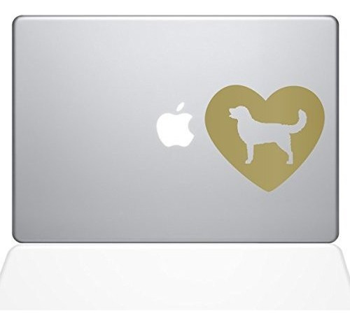 La Calcomanía Corazón Guru Golden Retriever Macbook Vini