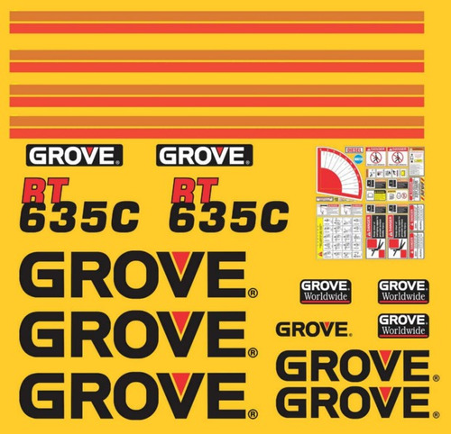 Kit De Calcomanías Para Grove Rt635c