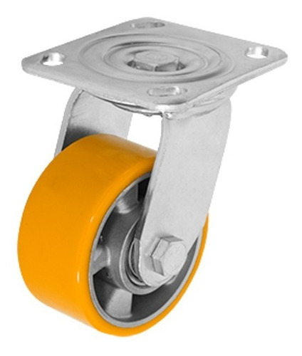 Rodaja Aluminio Poliuretano Naranja Placa 4´´ Freno Dogotuls