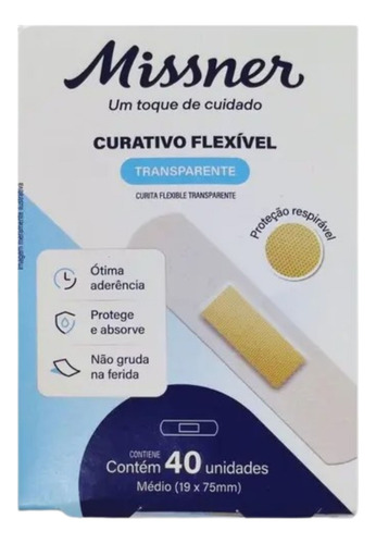 Kit 6 Curativo Flexível Transparente 40un - Missner