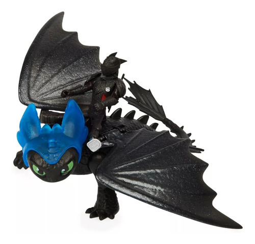 Figura Dragon Chimuelo Furia Nocturna Con Vikingo