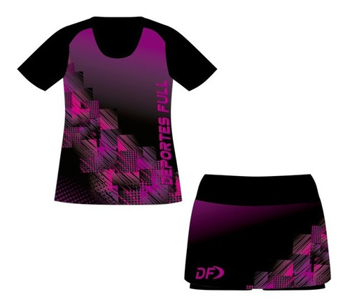 Imagen 2 de 4 de Remera + Calza Pollera Conjunto Nena Deportivo Deportes Df