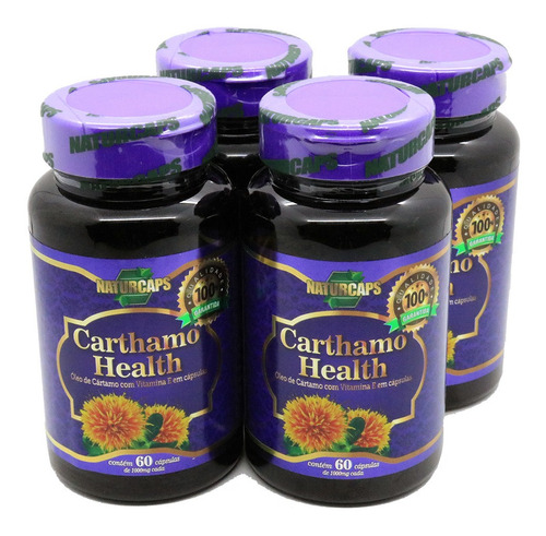 Oleo De Cartamo 60 Capsulas - Naturcaps - 4 Potes