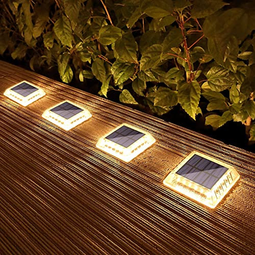 Luces Solares Cubierta, 4 Pack Luces De Muelle Led De 3...