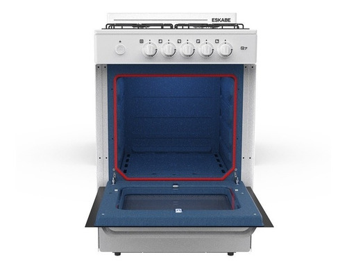 Imagen 3 de 7 de Cocina Eskabe Multigas Linea Q 57cm Q7 B Blanca Ceramic Blue