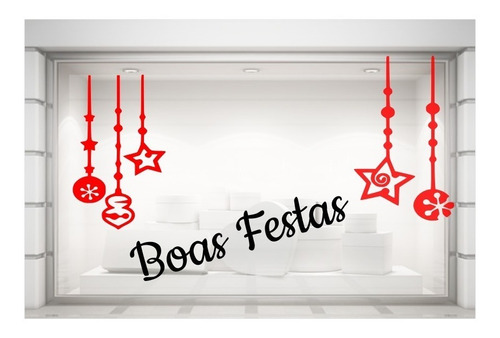 Vitrine Adesivo Natal Boas Festas M26