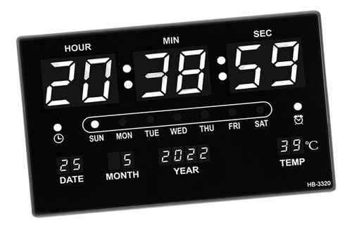 Hh Reloj De Pared Digital Con Fecha, Hora, Semana,